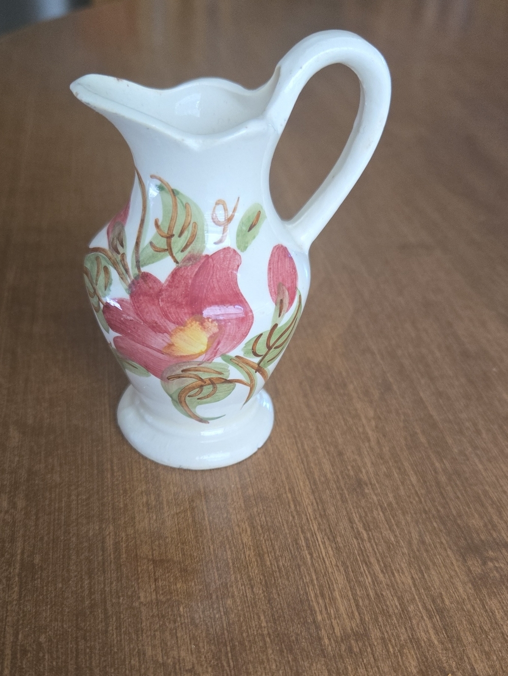 Clinchfield Artware Ceramic Pitcher - White with Pink Flowers